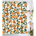 thumbnail image 1 of Orange Shower Curtain, Allover Fruits Round Citru Pattern Design Waterproof Fabric Bathroom Curtains Set with 12 Hooks, Orange Green 72×72 inch, 1 of 5
