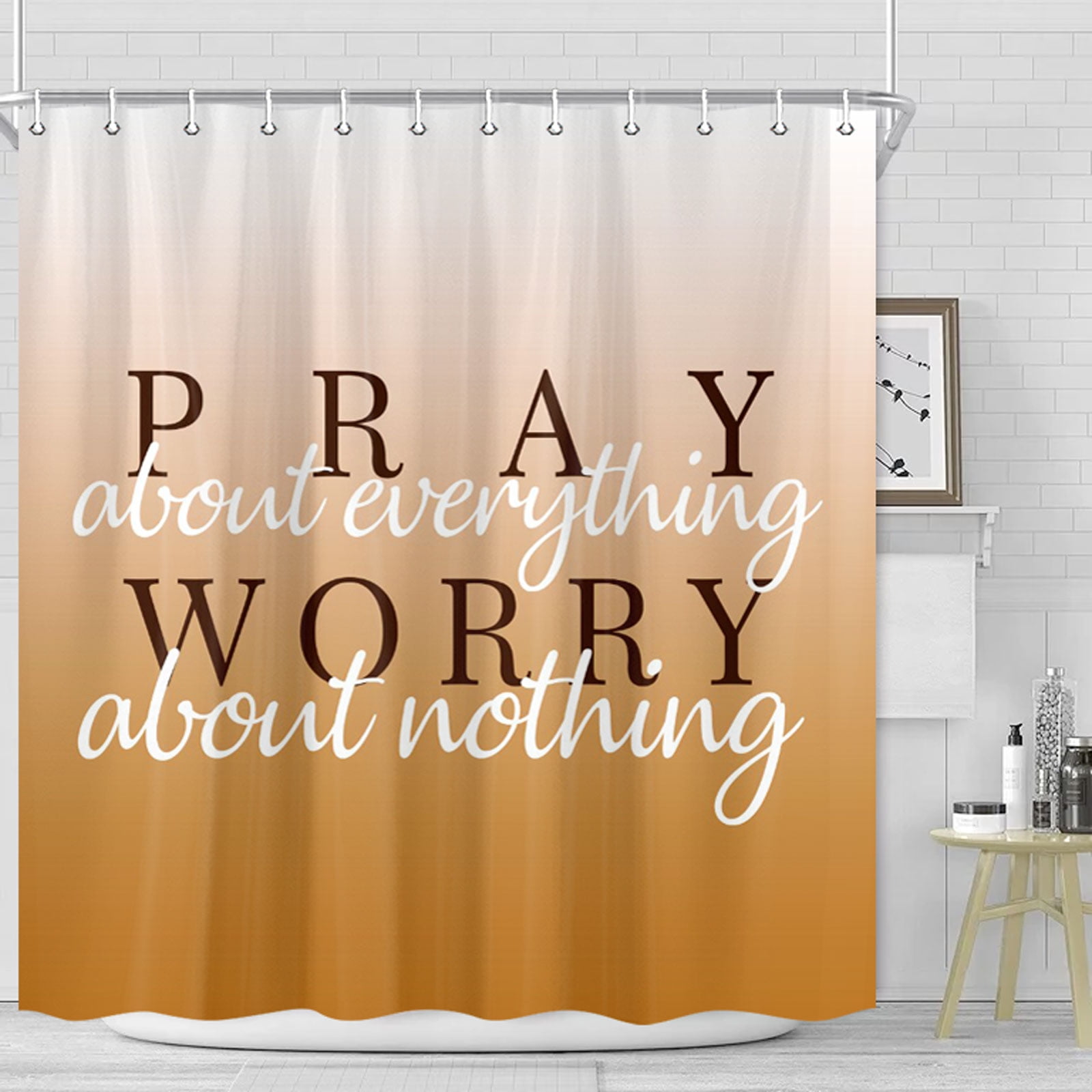 Orange Shower Curtain, Lilac Orange Shower Curtains for Bathroom with ...