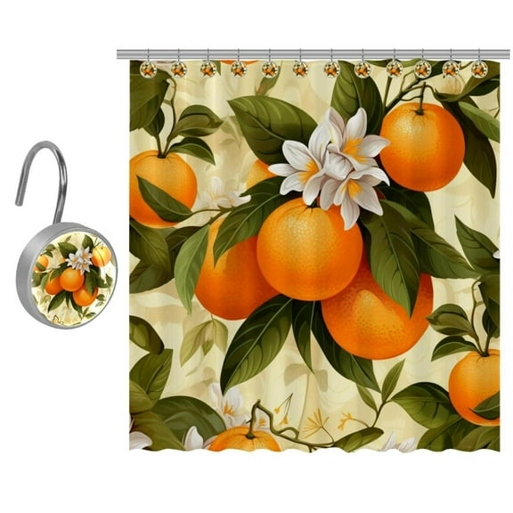 Orange Shower Curtain for Bathroom