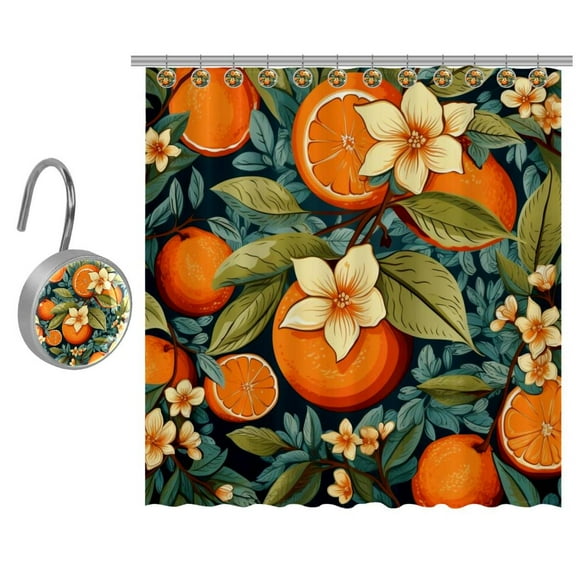 Orange Shower Curtain for Bathroom