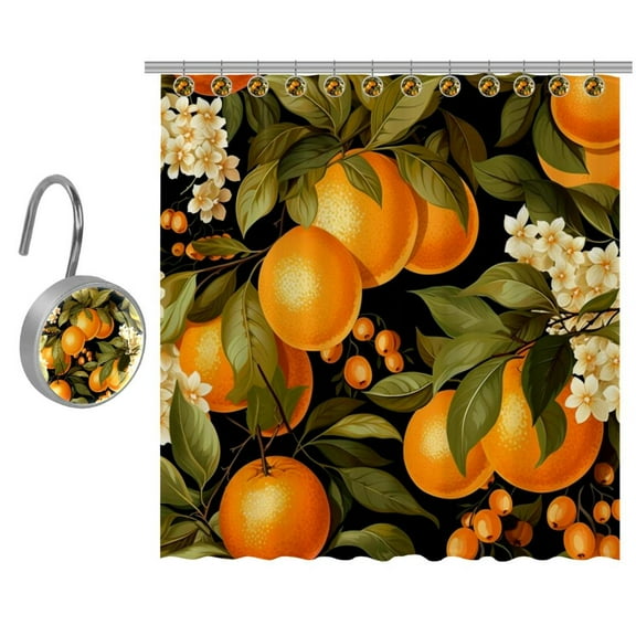 Orange Shower Curtain for Bathroom