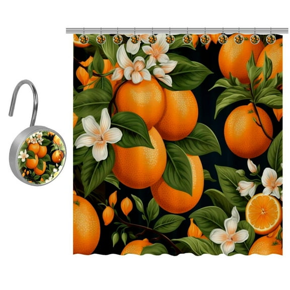 Orange Shower Curtain for Bathroom