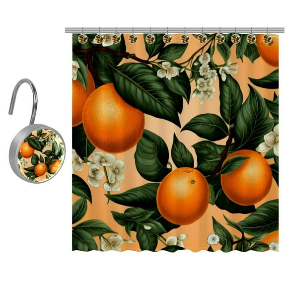 Orange Shower Curtain for Bathroom