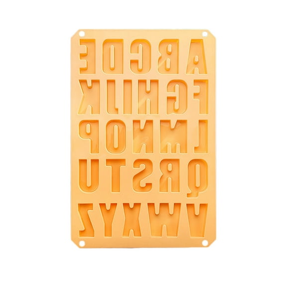Orange Silicone Cookies Molds 26 Letters Alphabet Squares Cookie Maker Molds Non Stick Flexible Reusable Molds For Pastry Cookie Chocolate Candy Baking 12.9 X 8.8 Inches 0.41 Lb