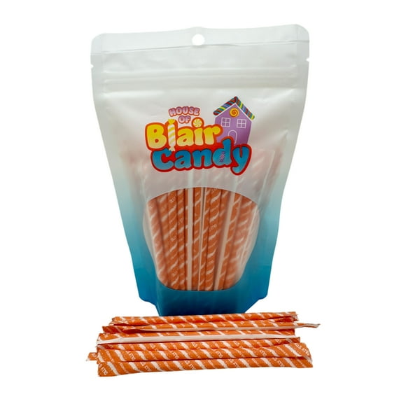 Orange Silly Stix (100 ct.) - Sour Powdered Candy Straws - Fruity Orange Powdered Candy