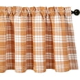 thumbnail image 1 of Orange Simple Style Valances for Kitchen Window, Retro Buffalo Plaids Pattern Decorative Window Treatments for Dining Room, Top Rod Pocket, 1 Panel, 52 x 18 Inches, 1 of 6