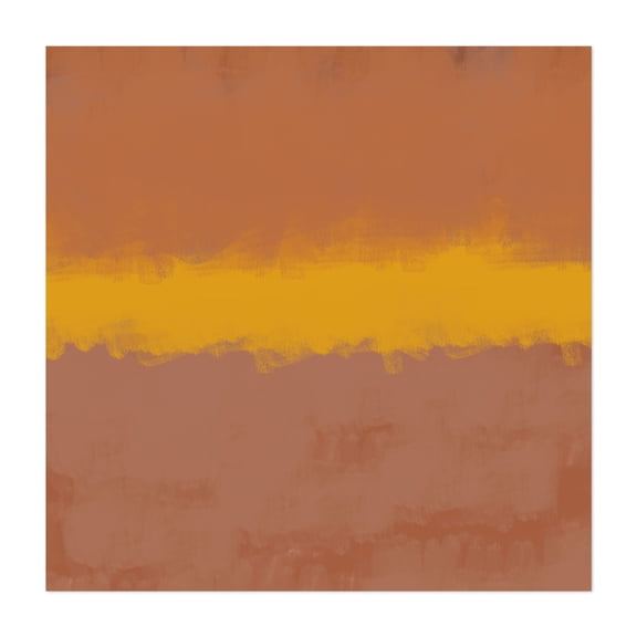 Orange Simplicity - Painting Abstract Modern Art Minimalist Boho Autumn Sunset Geometric Unframed Wall Art Print 36 x 36 inches