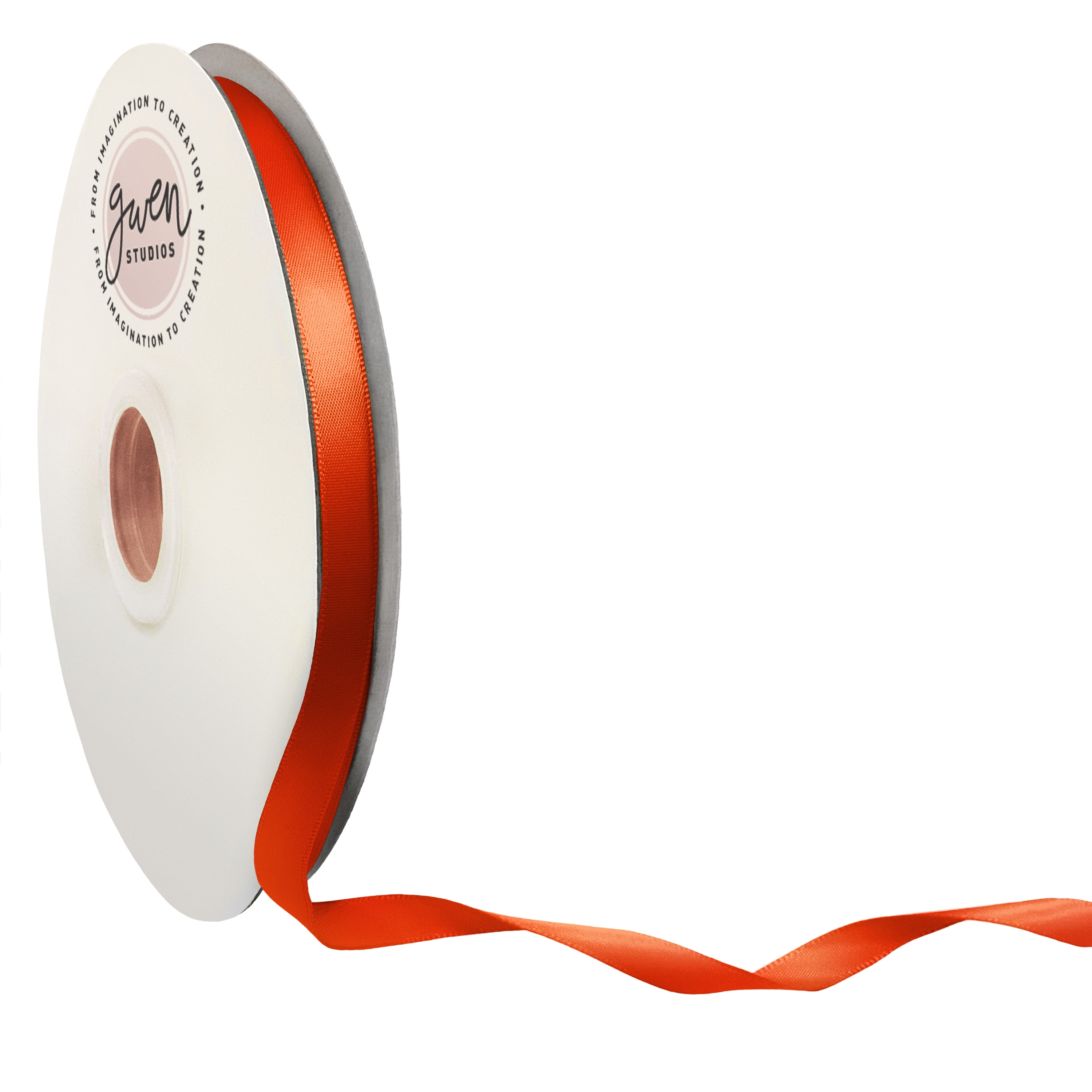Orange Single Face Satin Ribbon, 3/8" x 100 Yards by Gwen Studios