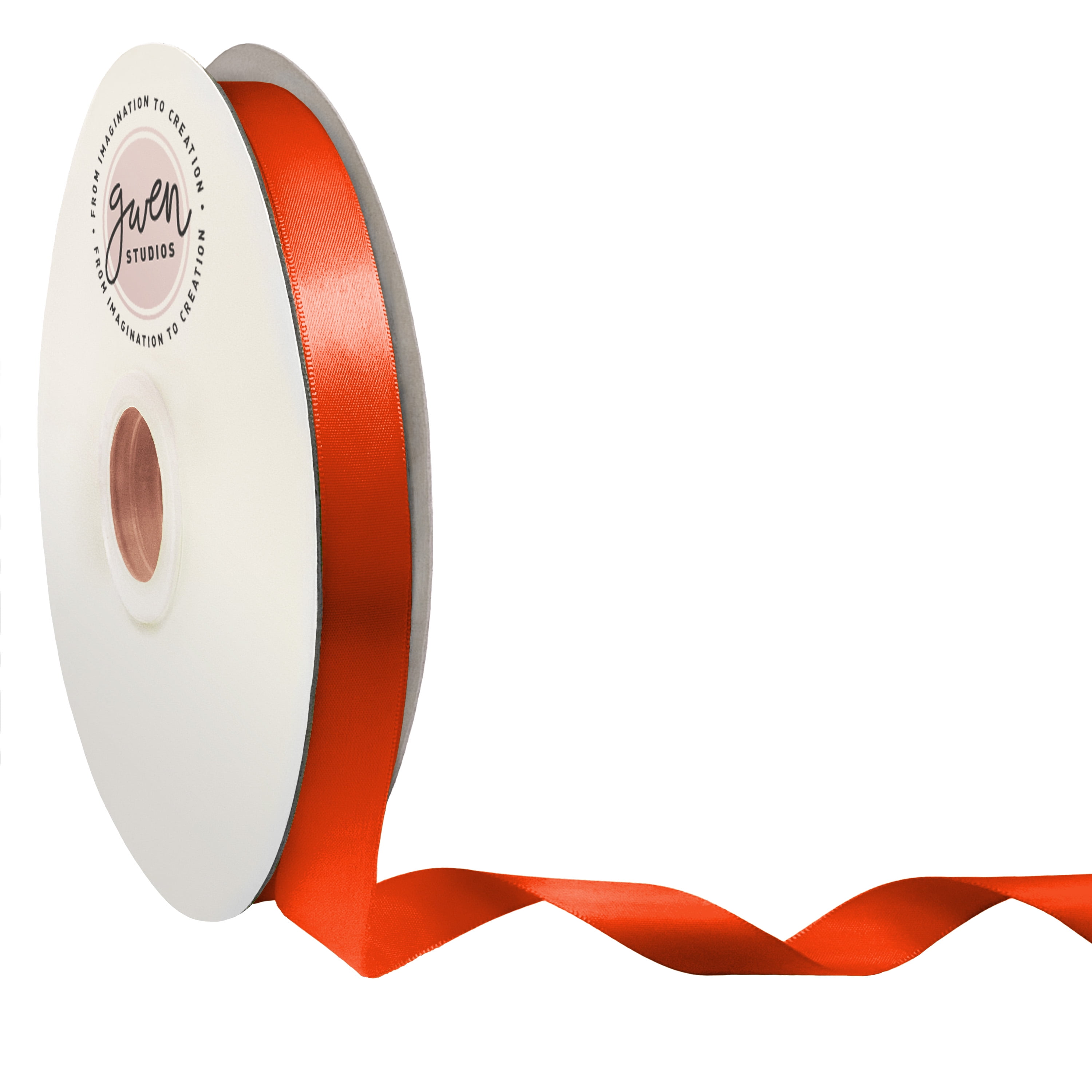 Orange Single Face Satin Ribbon, 5/8" x 100 Yards by Gwen Studios