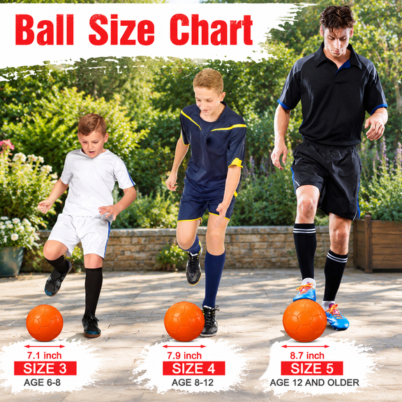 Orange Size 3 Soccer Balls Bulk Set of 2 with Pump and Carry Bags