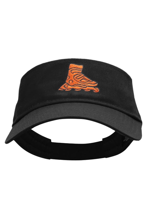 Orange Skate Embroidered Cotton Twill Sun Visor - Black OSFM