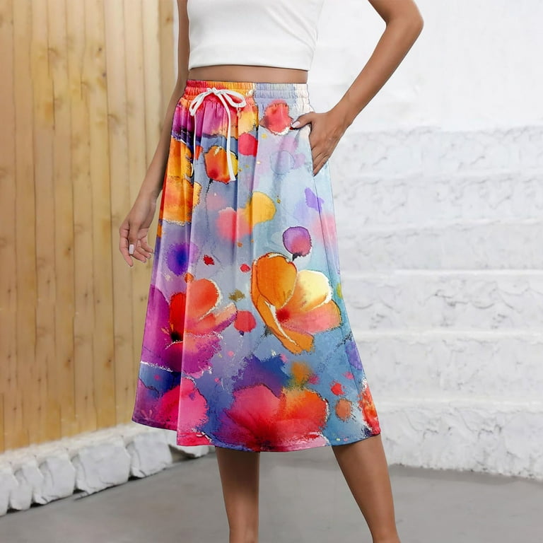 Flowy midi skirt with pockets hotsell