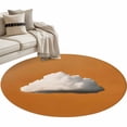 thumbnail image 1 of Orange Sky Round Rug 3.3ft Washable Circle Entryway Rugs Non Slip Abstract Sky White Minimalist Area Rug Indoor Floor Carpet for Bedroom Kitchen Living Room Home Office Dining Room Nursery, 1 of 9