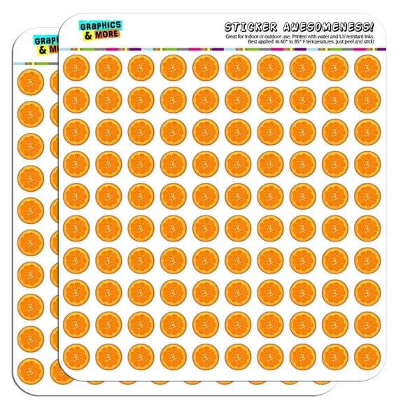 Orange Slice 1/2" (0.5") Scrapbooking Crafting Stickers