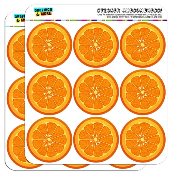 Orange Slice 2" Scrapbooking Crafting Stickers