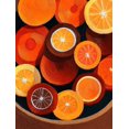 thumbnail image 1 of Orange Slice Circular Textured Canvas Print, Wall Decor for Living Room Kitchen Dining Room Bedroom Office Cafe, 1 of 8
