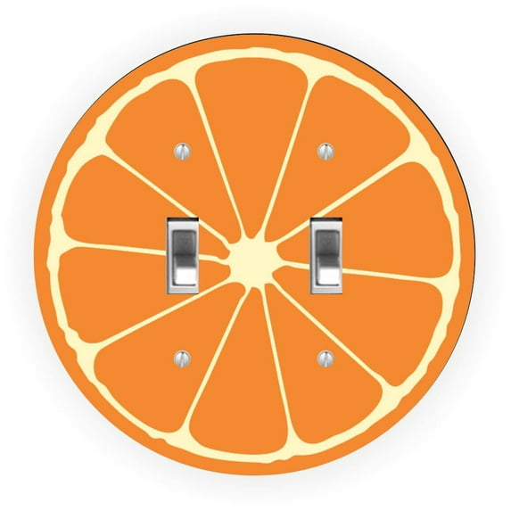 Orange Slice Design - Round Light Switch Plate Cover - Double Toggle