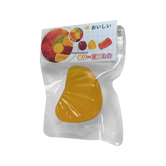 Orange Slice Jelly Squeeze Toy, Realistic Citrus-Shaped Decompression Toy, Slow Rebound Sensory Fidget Toy for Stress Relief & Desk Decor