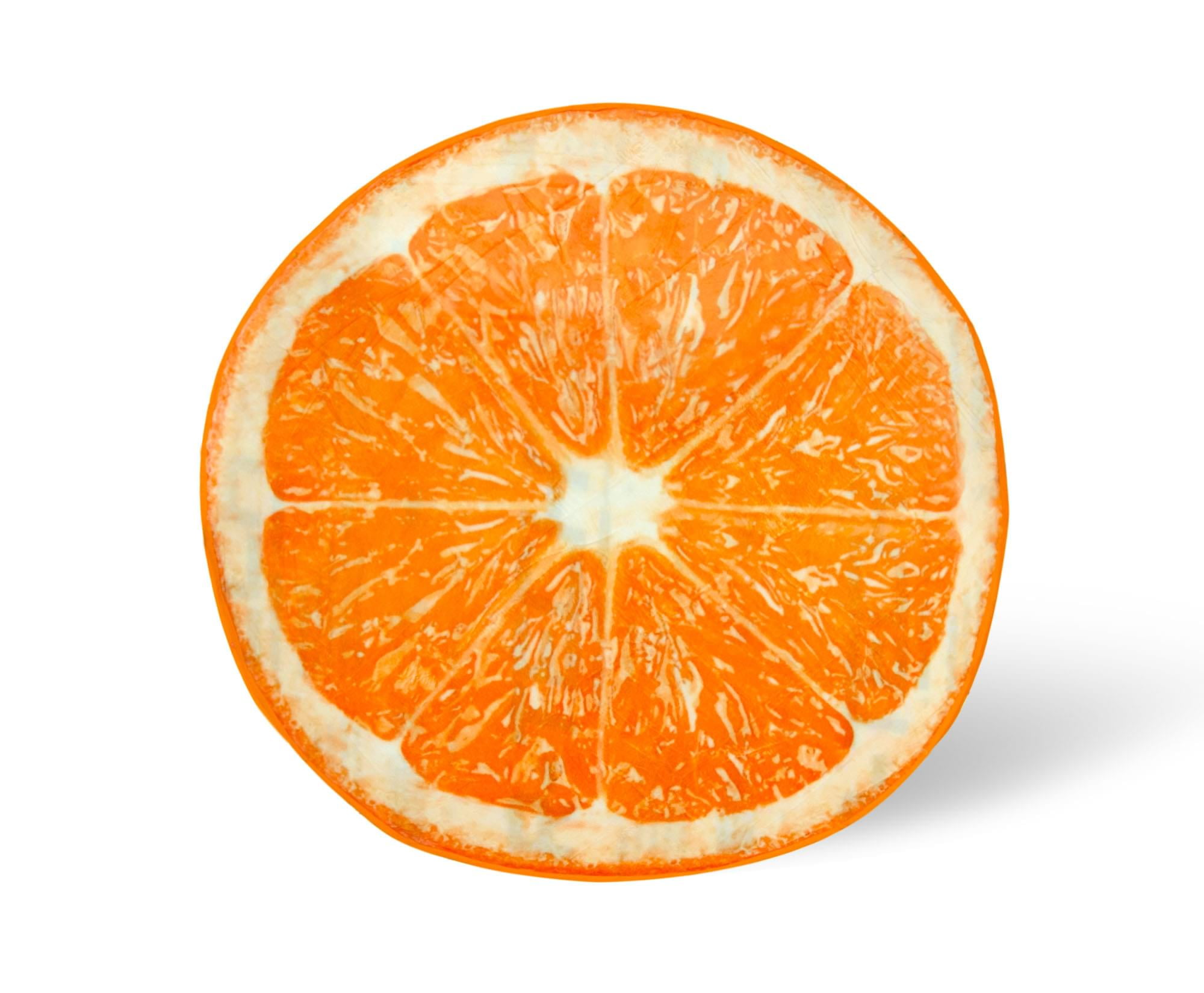 Orange Slice Round Fleece Throw Blanket with Cotton Lining