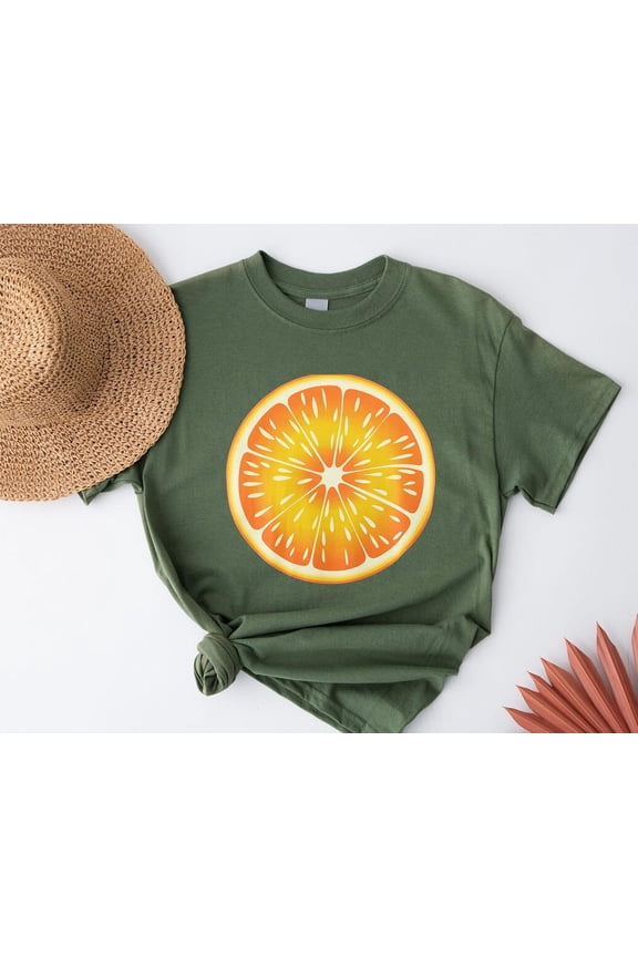 Orange Slice T-Shirt: Tropical Citrus Fruit Tee, Summer Vacation TSHIRT All Size S-5XL