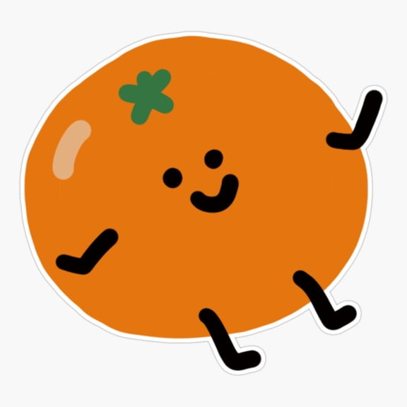 Orange Sliced Fruit Decor Art Retro Style Vinyl Sticker