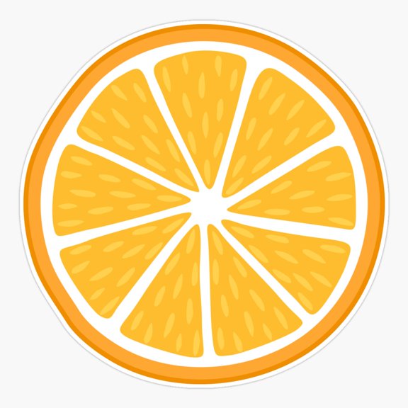 Orange Sliced Fruit Decor Art Simple Style Vinyl Sticker