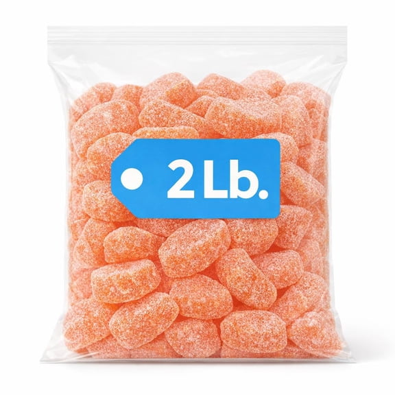 Orange Slices Jelly Candy 2 lb Bag, Sugar Coated, Gelatin Free, Bulk Orange Gummies for Parties, Desserts & Snacking ~65 Pieces