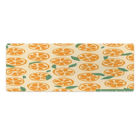 Orange Slices Pattern 2 PCS Anti Fatigue Rugs Pvc Non Skid Waterproof Floor Mat Cushioned Comfort Standing Kitchen Mats for Floor