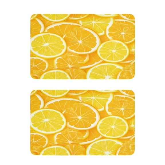 Orange Slices Pattern 2 Pack 4x2.5 Inch Magnetic Stickers Thick and Strong for Fridge Dishwasher Teaching