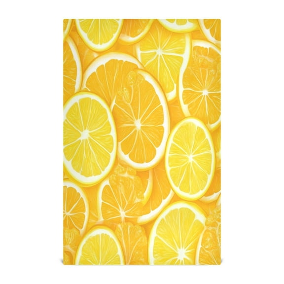 Orange Slices Pattern Decorative Waffle Towel Kitchen Dishcloth 28x18in Multi-Use Tea Towel