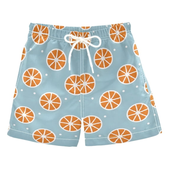Orange Slices Pattern Swim Trunks Quick Dry Beach Pool Board Shorts Lightweight Stylish Print Sizes 2T to XL
