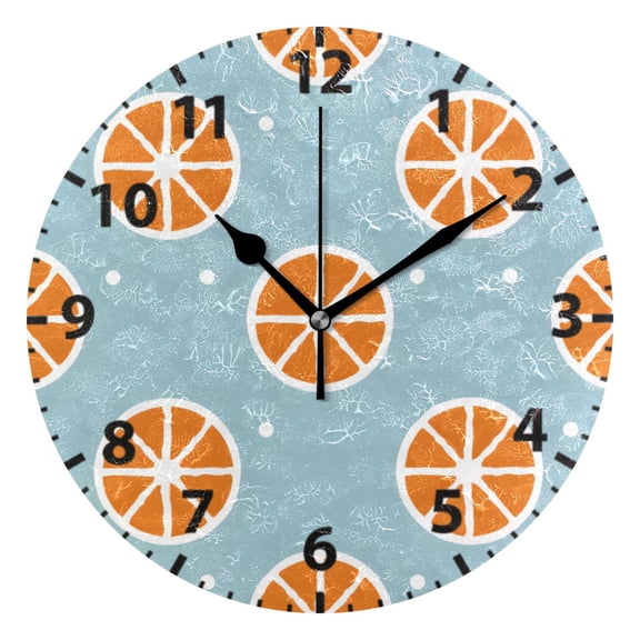 Orange Slices Pattern Wall Clock 10in Round Artistic Oil Painting Home Decor Desk Table Clock