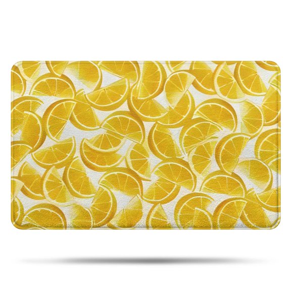 Orange Slices White Pattern Bathroom Rugs Mat,Non Slip Microfiber Bathroom Rug,Rubber Backing,Soft Bathroom Mats for Bathroom Floor,Tub and Shower,20x32in(50x80cm)