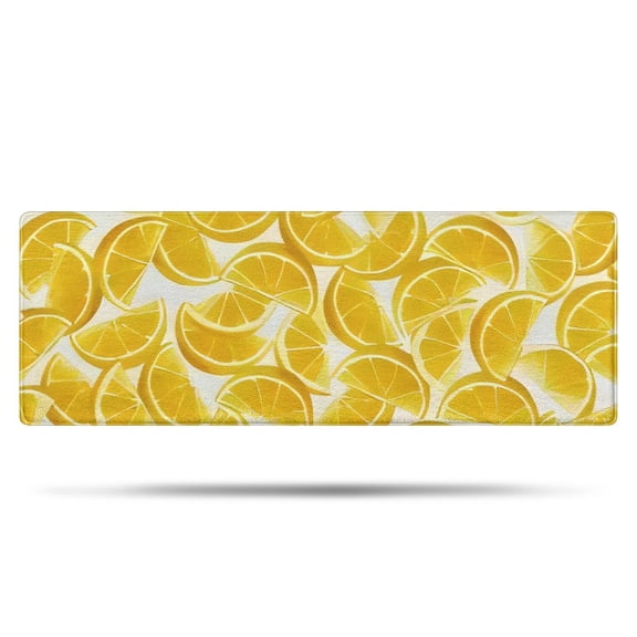 Orange Slices White Pattern Bathroom Rugs Mat,Non Slip Microfiber Bathroom Rug,Rubber Backing,Soft Bathroom Mats for Bathroom Floor,Tub and Shower,47x17in(120x43cm)