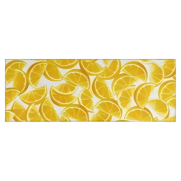 Orange Slices White Pattern Kitchen Rug Mat,Kitchen Runner Rugs Non Skid Washable,Decorative Kitchen Floor Mats for Kitchen,Sink,Laundry,17"X47"