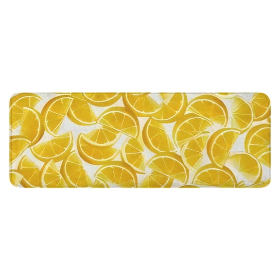 Orange Slices White Pattern Kitchen Rug Mat,Kitchen Runner Rugs Non Skid Washable,Decorative Kitchen Floor Mats for Kitchen,Sink,Laundry,17"x47.2"
