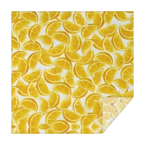 Orange Slices White Pattern Square Tablecloth,Waterproof Square Table Cover,Wipeable Spillproof Washable Table Cover for Home Kitchen Party Decor 42"X42"(107x107cm)