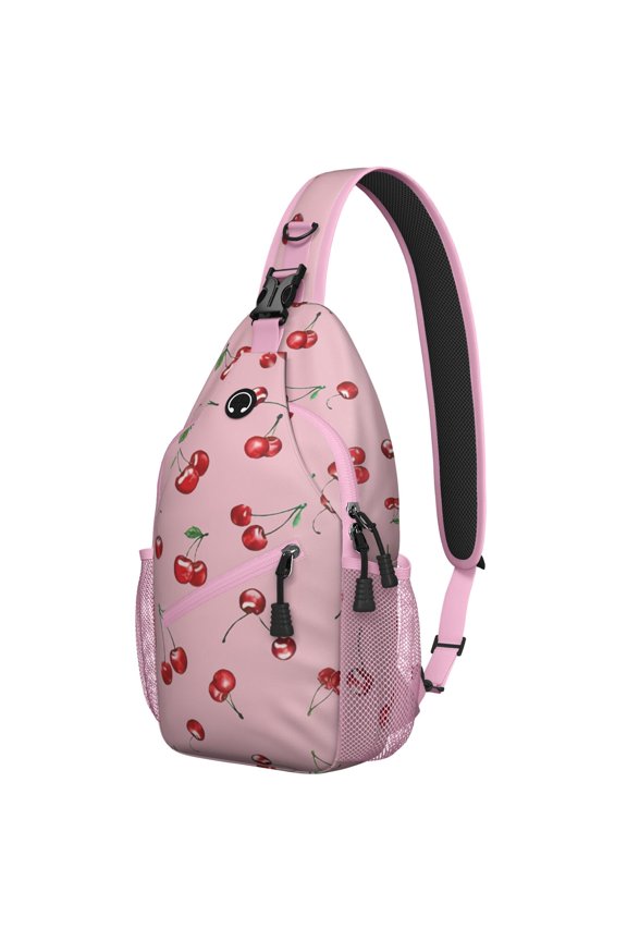Orange Sling Backpack for Travel and Outdoor Activities Cute and Sweet Fruit Pattern Crossbody Bag with Multi-Functional Design Durable and Fashionable Shoulder Backpack for Orange L