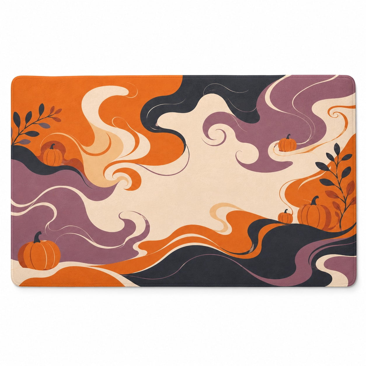 Orange Smoke Swirls Rectangle Rug for Home Office Seasonal Style ...