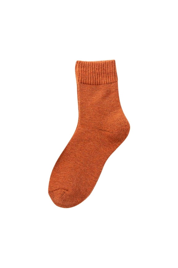 Orange Socks Womens Vintage Winter Soft Warm Thick Cold Knit Wool Crew Socks Multicolor