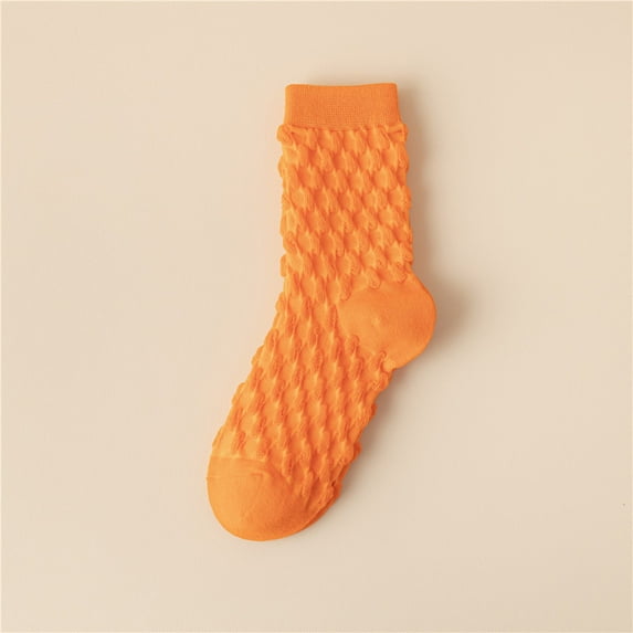 Orange Socks for Womens Socks Candy Colors Socks Colorful Lightweight Cotton Athletic Socks on Sale Clearance