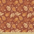 thumbnail image 1 of Ambesonne Orange Fabric by the Yard Upholstery, Retro Paisley Flowers, 1 Yard, Redwood Orange Cream, 1 of 5