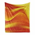 thumbnail image 1 of Orange Soft Flannel Fleece Blanket, Digital Waves with Different Tones with Motion Effect Smooth Hot Lines Art Print, Cozy Plush for Indoor and Outdoor Use, 50" x 70", Burnt Orange, by Ambesonne, 1 of 5