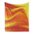 thumbnail image 1 of Orange Soft Flannel Fleece Blanket, Digital Waves with Different Tones with Motion Effect Smooth Hot Lines Art Print, Cozy Plush for Indoor and Outdoor Use, 70" x 90", Burnt Orange, by Ambesonne, 1 of 5