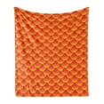 thumbnail image 1 of Orange Soft Flannel Fleece Blanket, Goldfish Scales Forming Scallop Shell Random Pattern Fortune Fun Abstract Design, Cozy Plush for Indoor and Outdoor Use, 50" x 70", Burnt Orange, by Ambesonne, 1 of 5