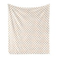 thumbnail image 1 of Orange Soft Flannel Fleece Blanket, Little Orange Polka Dots on Blank Backdrop Spotted Tile Pattern Retro Style Print, Cozy Plush for Indoor and Outdoor Use, 70" x 90", Orange White, by Ambesonne, 1 of 5