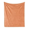 thumbnail image 1 of Orange Soft Flannel Fleece Throw Blanket, Abstract Repeating Diagonal Wavy Line Pattern Retro Style Ornament, Cozy Plush for Indoor and Outdoor Use, 60" x 80", Burnt Orange Pale Orange, by Ambesonne, 1 of 5