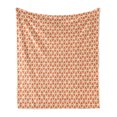 thumbnail image 1 of Orange Soft Flannel Fleece Throw Blanket, Groovy Soft Toned Vintage Geometric Triangles Skewed Squares Tile, Cozy Plush for Indoor and Outdoor Use, 70" x 90", Pale Orange Ivory, by Ambesonne, 1 of 6