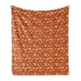 thumbnail image 1 of Orange Soft Flannel Fleece Throw Blanket, Retro Style Pattern with Paisley and Flowers Ornate Leave, Cozy Plush for Indoor and Outdoor Use, 70" x 90", Redwood Orange Cream, by Ambesonne, 1 of 6