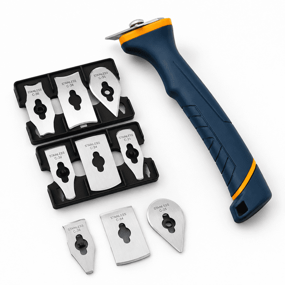 Orange Soft Grip Contour Putty Set with 6 Shapes for Scraping Contoured Surfaces